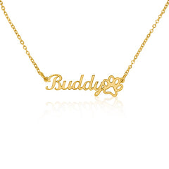 Name and Paw print Necklace