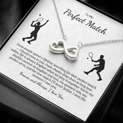 Endless Love Necklace. To My Perfect Match. Tennis Enthusiast gift