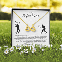 Endless Love Necklace. To My Perfect Match. Tennis Enthusiast gift