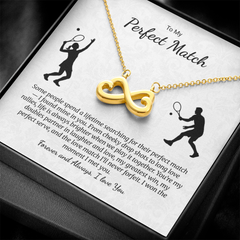 Endless Love Necklace. To My Perfect Match. Tennis Enthusiast gift