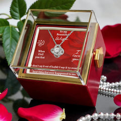 Love Knot Necklace - "To My Beautiful Wife"