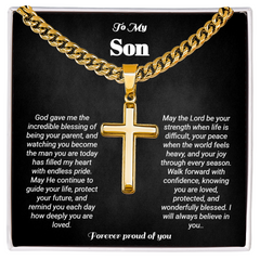 To My Son - Artisan Cross - Cubin Link Chain