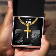 To My Son - Artisan Cross - Cubin Link Chain