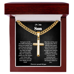 To My Son - Artisan Cross - Cubin Link Chain