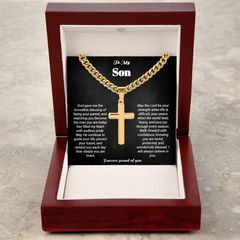 To My Son - Artisan Cross - Cubin Link Chain