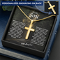 To My Son - Personalized Cross Necklace - Snake Chain