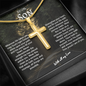 To My Son - Personalized Cross Necklace - Snake Chain