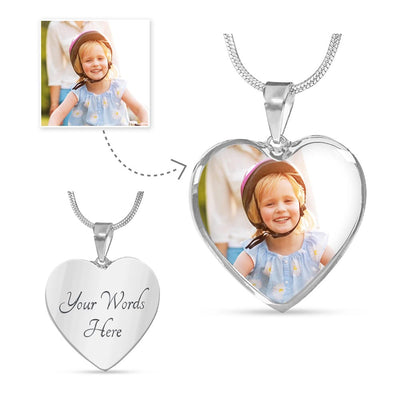 Buyer Upload Heart Necklace with Engraving